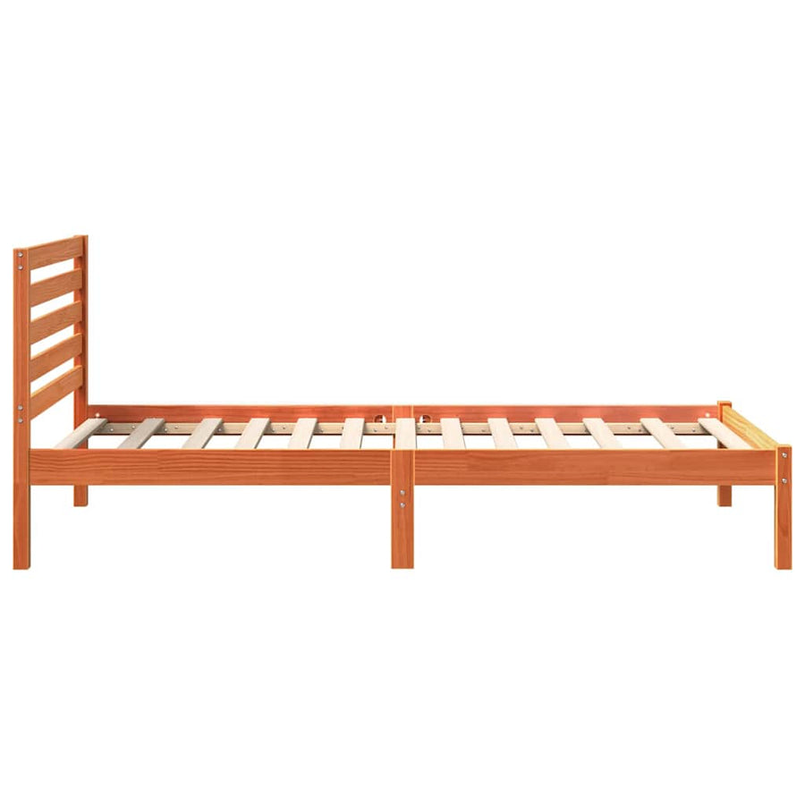 Bedframe met hoofdeinde Wasbruin 90 x 200 cm Massief grenenhout