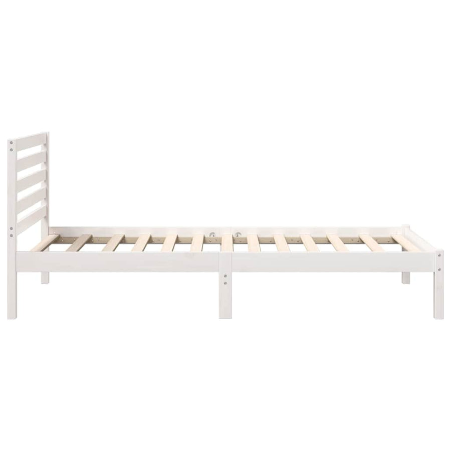 Bedframe met hoofdeinde Wit 100 x 200 cm Massief grenenhout