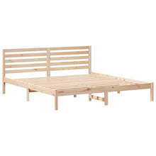 Bedframe met hoofdeinde Bruin 200 x 200 cm Massief grenenhout