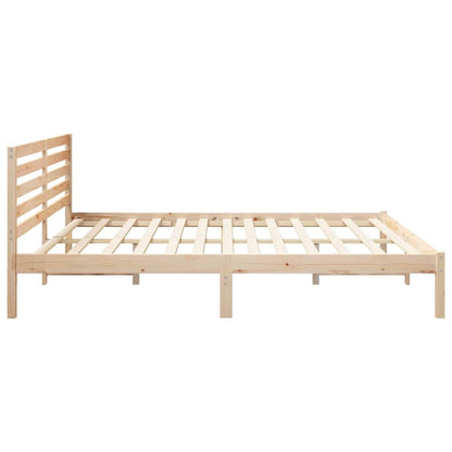 Bedframe met hoofdeinde Bruin 200 x 200 cm Massief grenenhout
