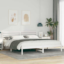Bedframe met hoofdeinde Wit 200 x 200 cm Massief grenenhout