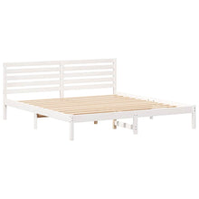 Bedframe met hoofdeinde Wit 200 x 200 cm Massief grenenhout