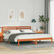 Bedframe 200x200 cm massief grenenhout wasbruin