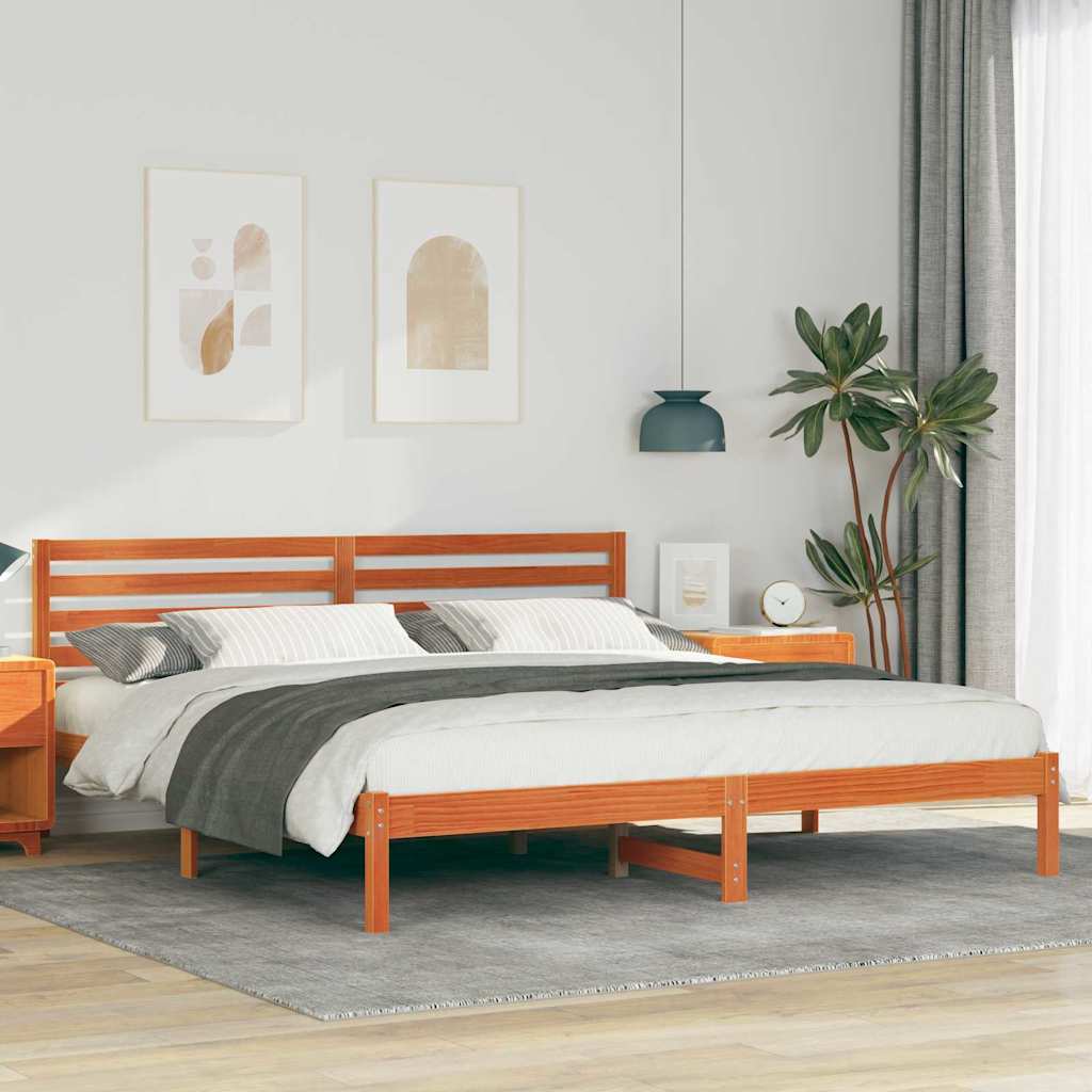 Bedframe Wasbruin 200 x 200 cm Massief grenenhout