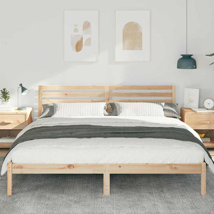 Bedframe met hoofdeinde Bruin 180 x 200 cm Massief grenenhout