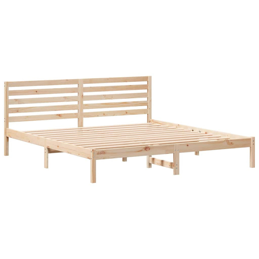 Bedframe met hoofdeinde Bruin 180 x 200 cm Massief grenenhout