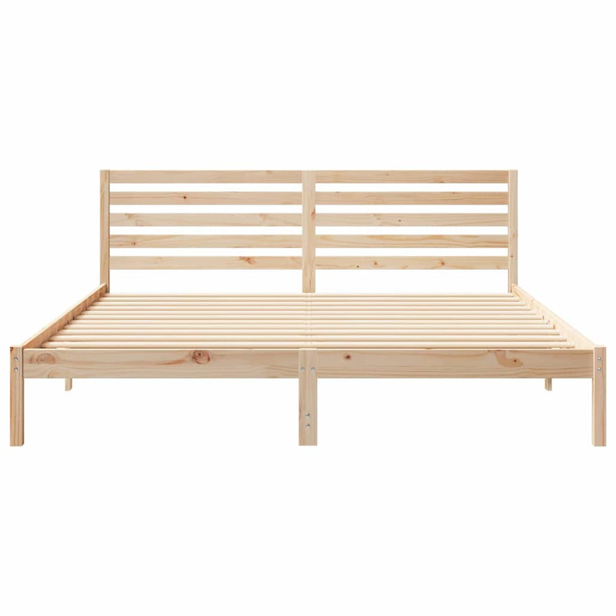Bedframe met hoofdeinde Bruin 180 x 200 cm Massief grenenhout