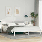 Bed frame with headboard White 180 x 200 cm Solid pine wood