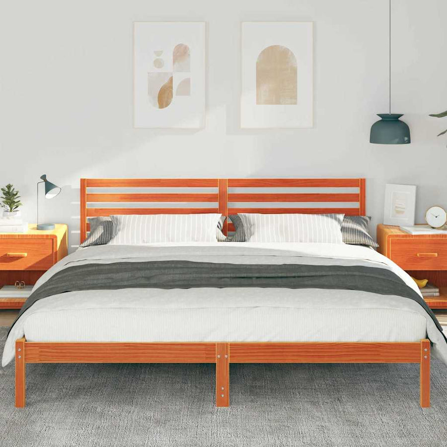 Bedframe Wasbruin 180 x 200 cm Massief grenenhout