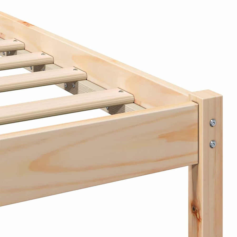 Bedframe met hoofdeinde Bruin 160 x 200 cm Massief grenenhout