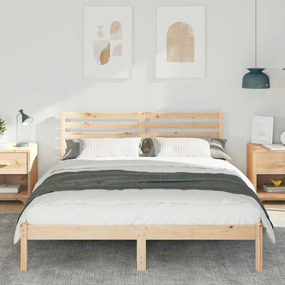 Bedframe met hoofdeinde Bruin 160 x 200 cm Massief grenenhout