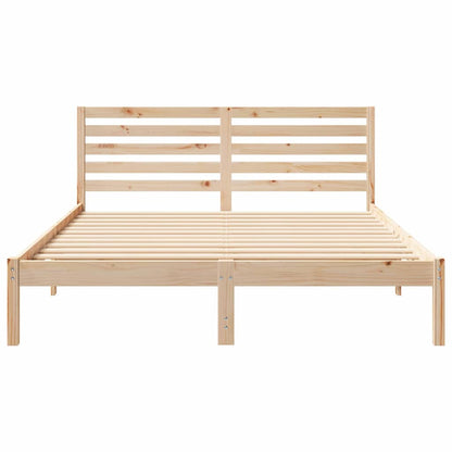 Bedframe met hoofdeinde Bruin 160 x 200 cm Massief grenenhout