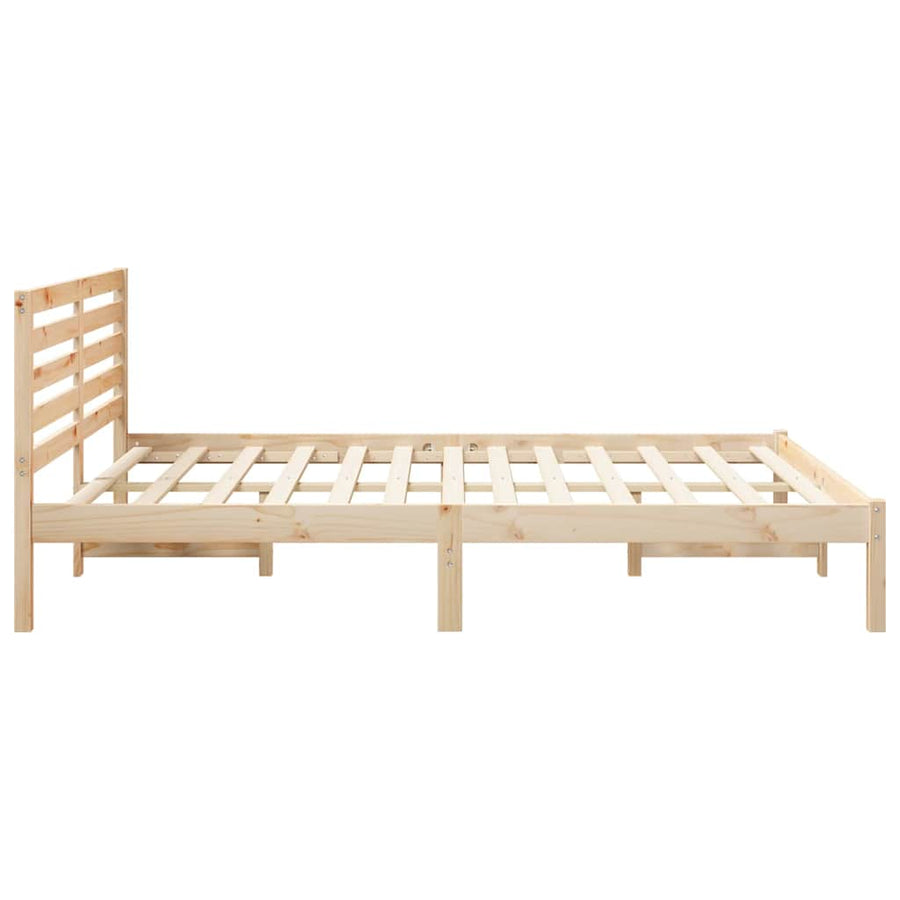 Bedframe met hoofdeinde Bruin 160 x 200 cm Massief grenenhout