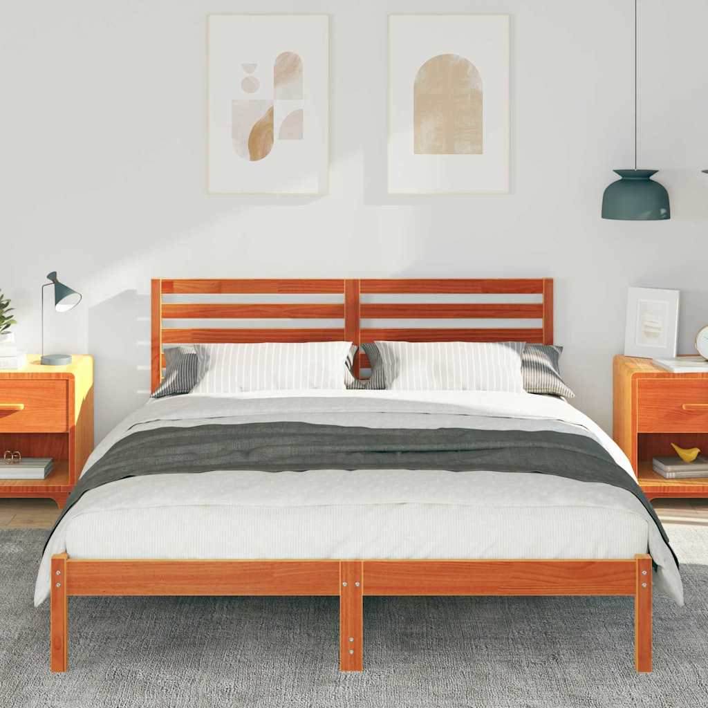 Bedframe Wasbruin 160 x 200 cm Massief grenenhout