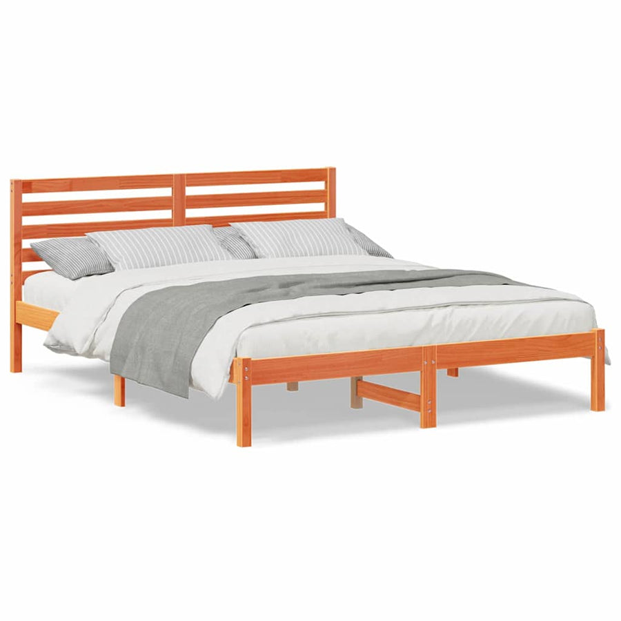 Bedframe Wasbruin 160 x 200 cm Massief grenenhout