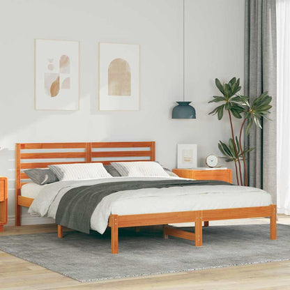 Bedframe Wasbruin 140 x 200 cm Massief grenenhout