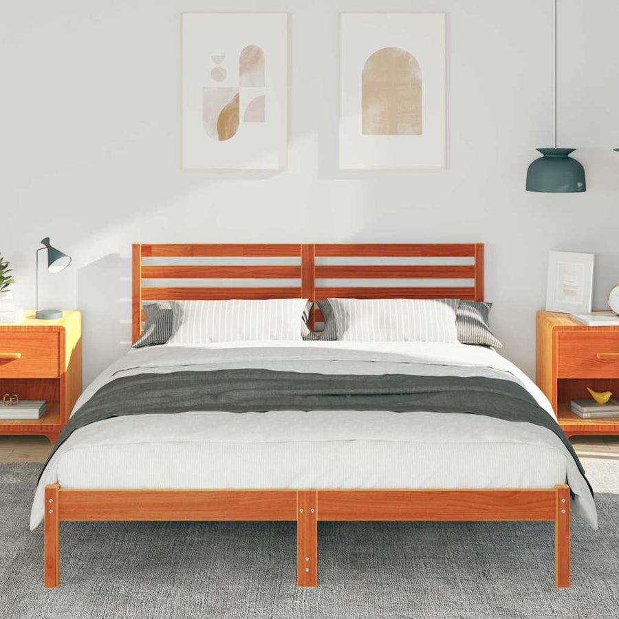Bedframe Wasbruin 140 x 200 cm Massief grenenhout
