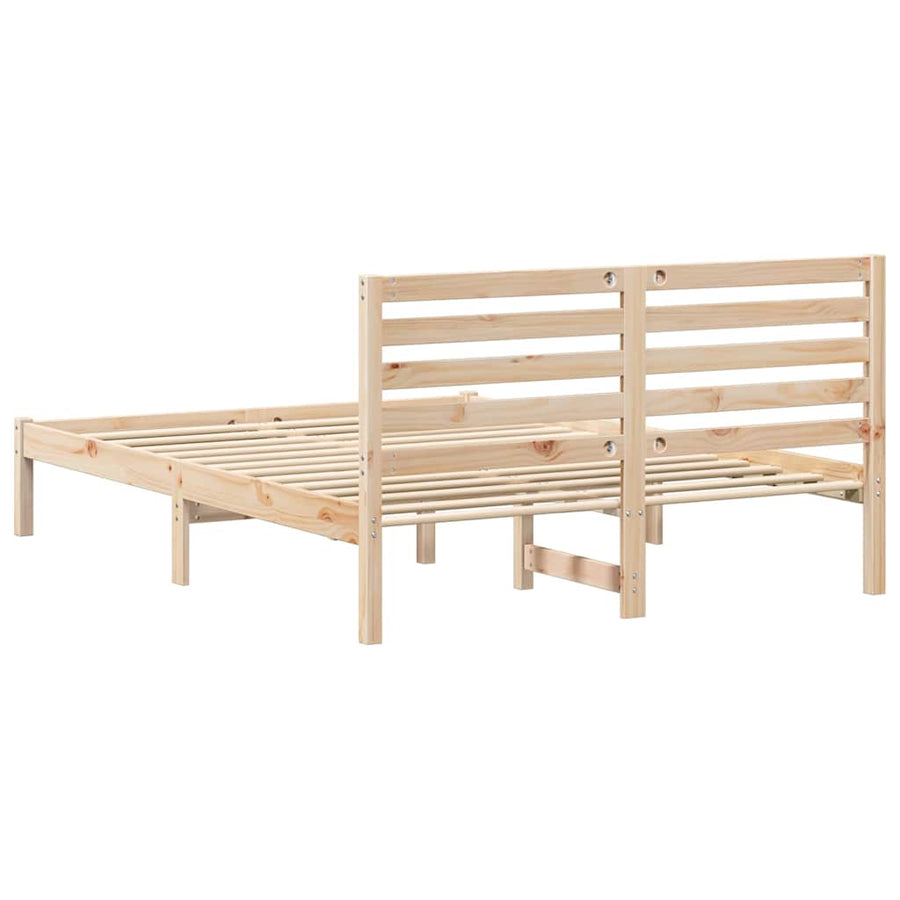 Bedframe met hoofdeinde Bruin 120 x 200 cm Massief grenenhout