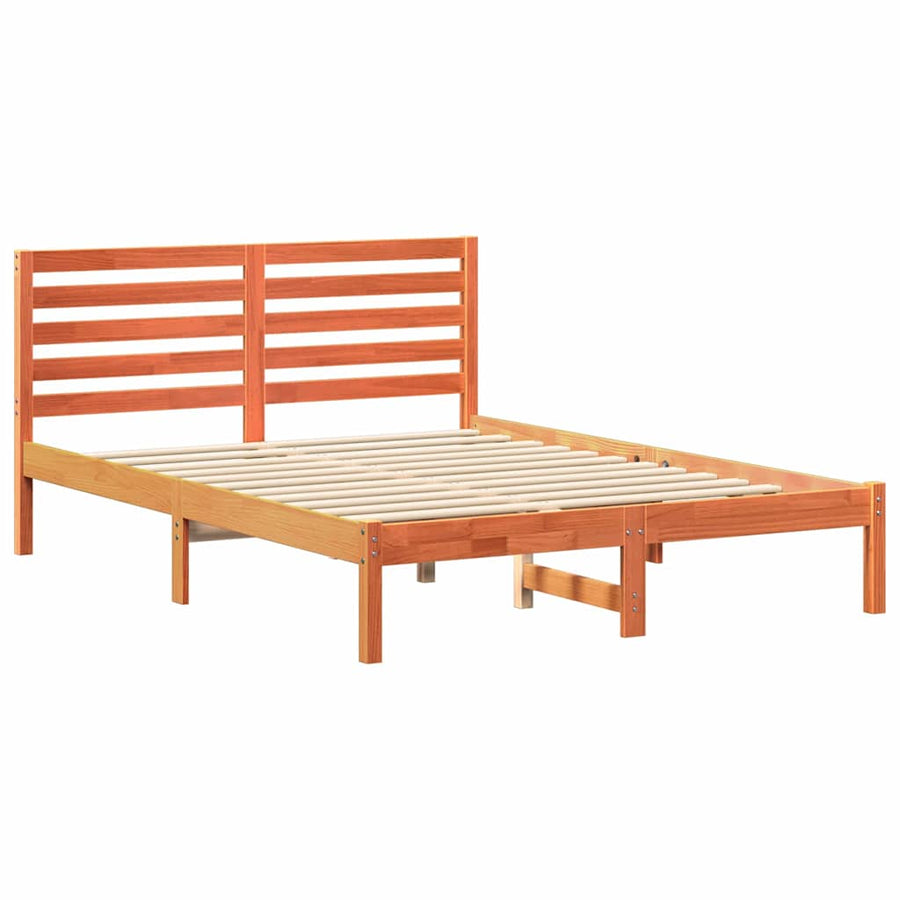Bedframe Wasbruin 140 x 190 cm Massief grenenhout