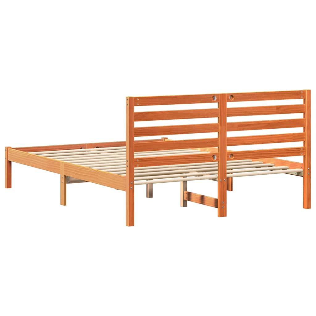 Bedframe Wasbruin 135 x 190 cm Massief grenenhout