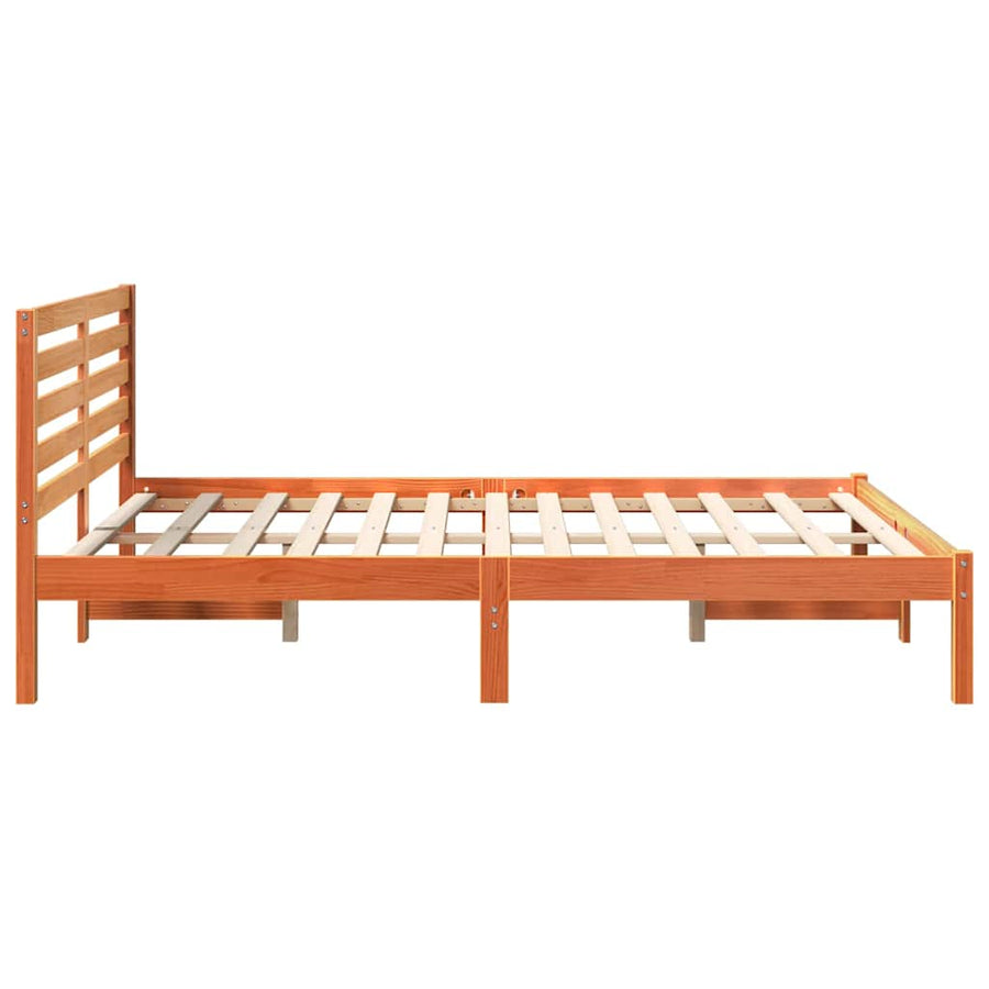 Bedframe Wasbruin 135 x 190 cm Massief grenenhout