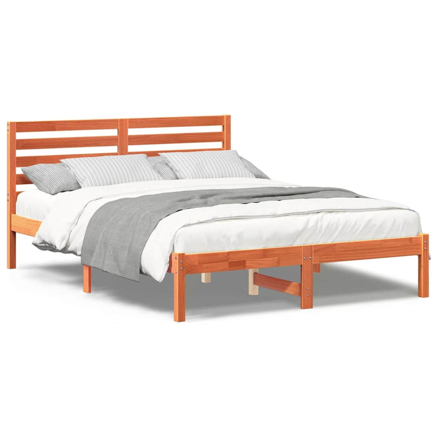 Bedframe Wasbruin 135 x 190 cm Massief grenenhout