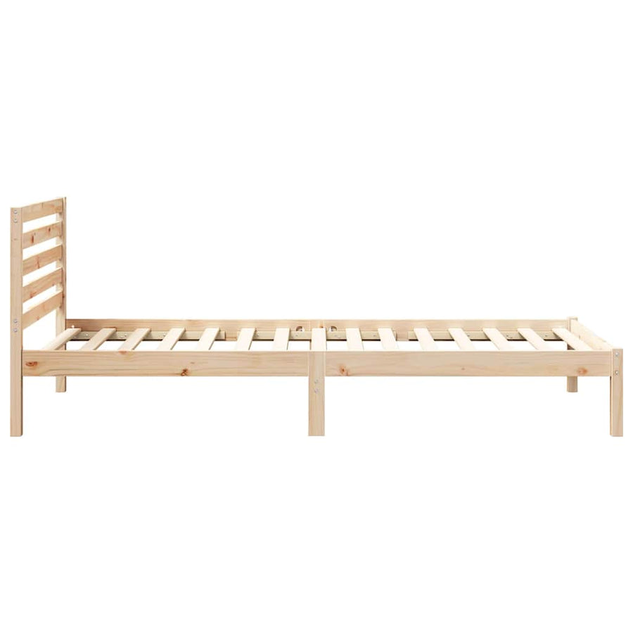 Bedframe met hoofdeinde Bruin 80 x 210 cm Massief grenenhout
