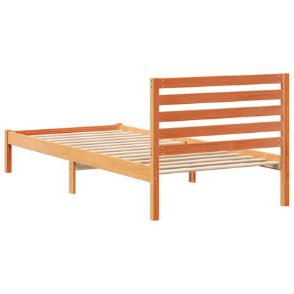Bedframe met hoofdeinde Wasbruin 80 x 210 cm Massief grenenhout