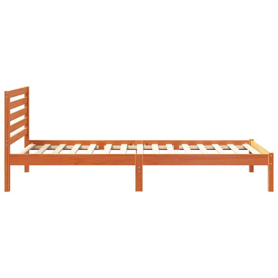 Bedframe met hoofdeinde Wasbruin 90 x 210 cm Massief grenenhout