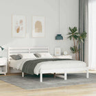 Bedframe 140x210 cm massief grenenhout wit