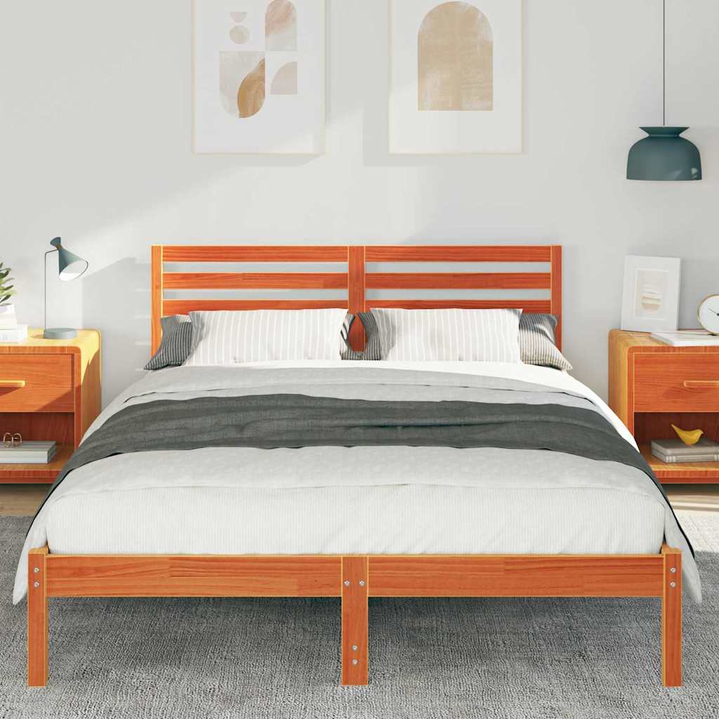 Bedframe Wasbruin 140 x 210 cm Massief grenenhout