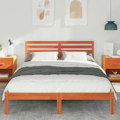Bedframe Wasbruin 140 x 210 cm Massief grenenhout