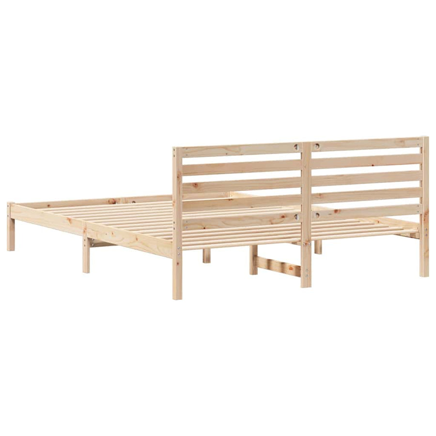 Bedframe met hoofdeinde Bruin 160 x 210 cm Massief grenenhout