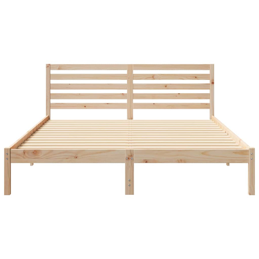 Bedframe met hoofdeinde Bruin 160 x 210 cm Massief grenenhout