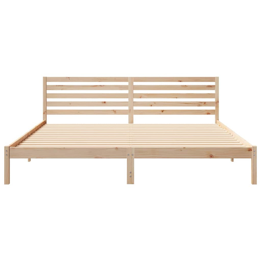 Bedframe met hoofdeinde Bruin 180 x 210 cm Massief grenenhout