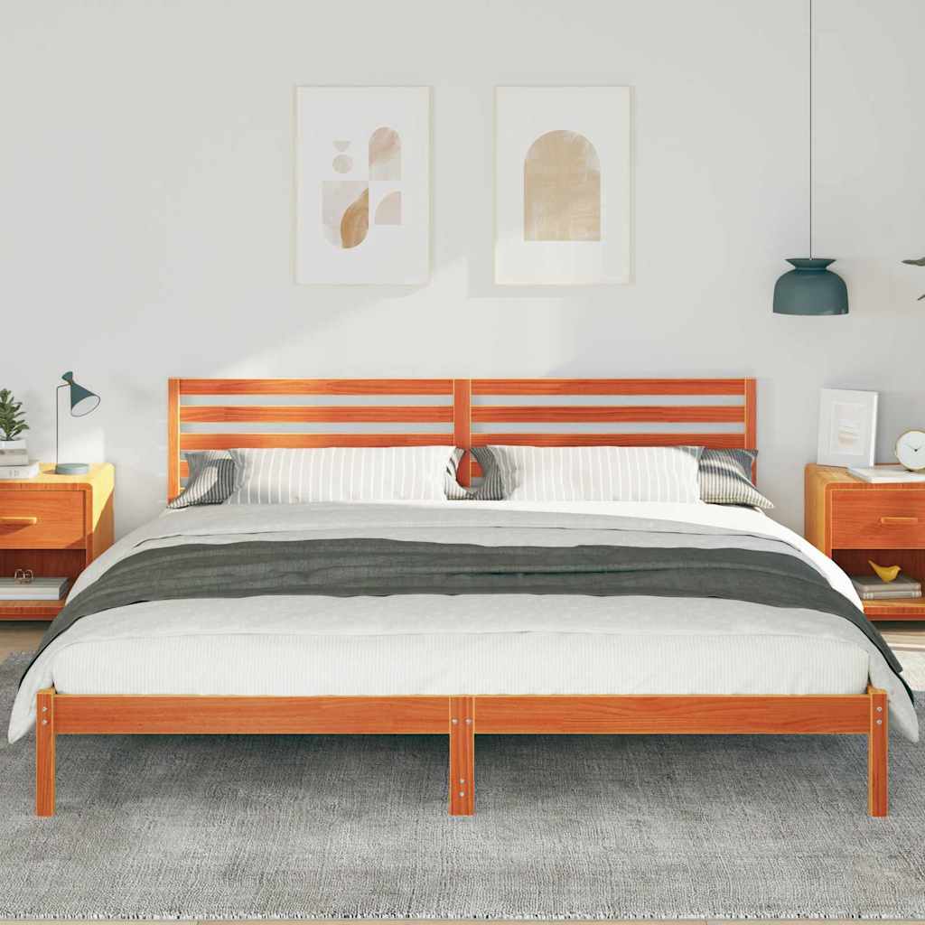 Bedframe Wasbruin 180 x 210 cm Massief grenenhout