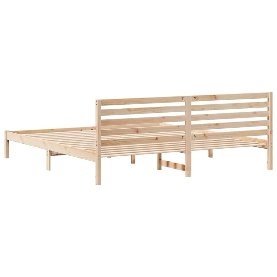 Bedframe met hoofdeinde Bruin 200 x 210 cm Massief grenenhout