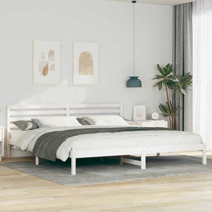 Bedframe met hoofdeinde Wit 200 x 210 cm Massief grenenhout