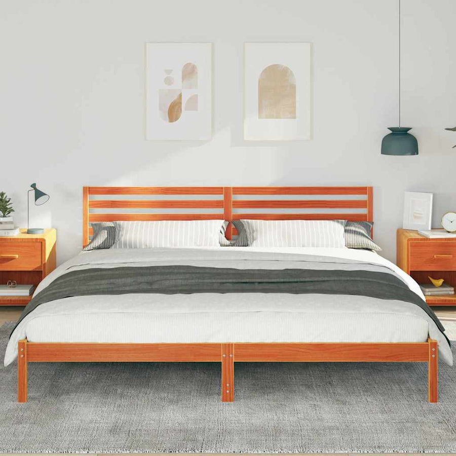 Bedframe Wasbruin 200 x 210 cm Massief grenenhout