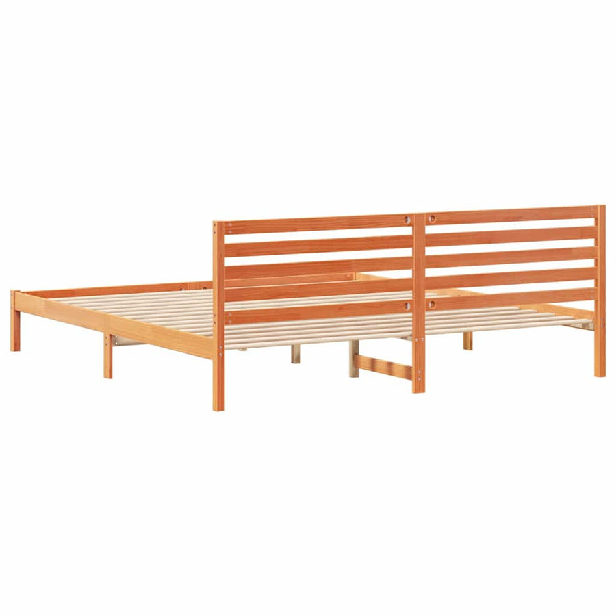 Bedframe Wasbruin 200 x 210 cm Massief grenenhout