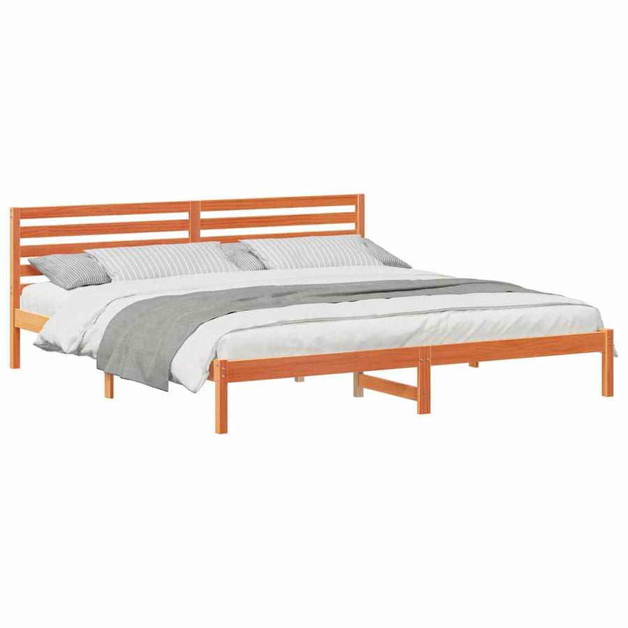 Bedframe Wasbruin 200 x 210 cm Massief grenenhout