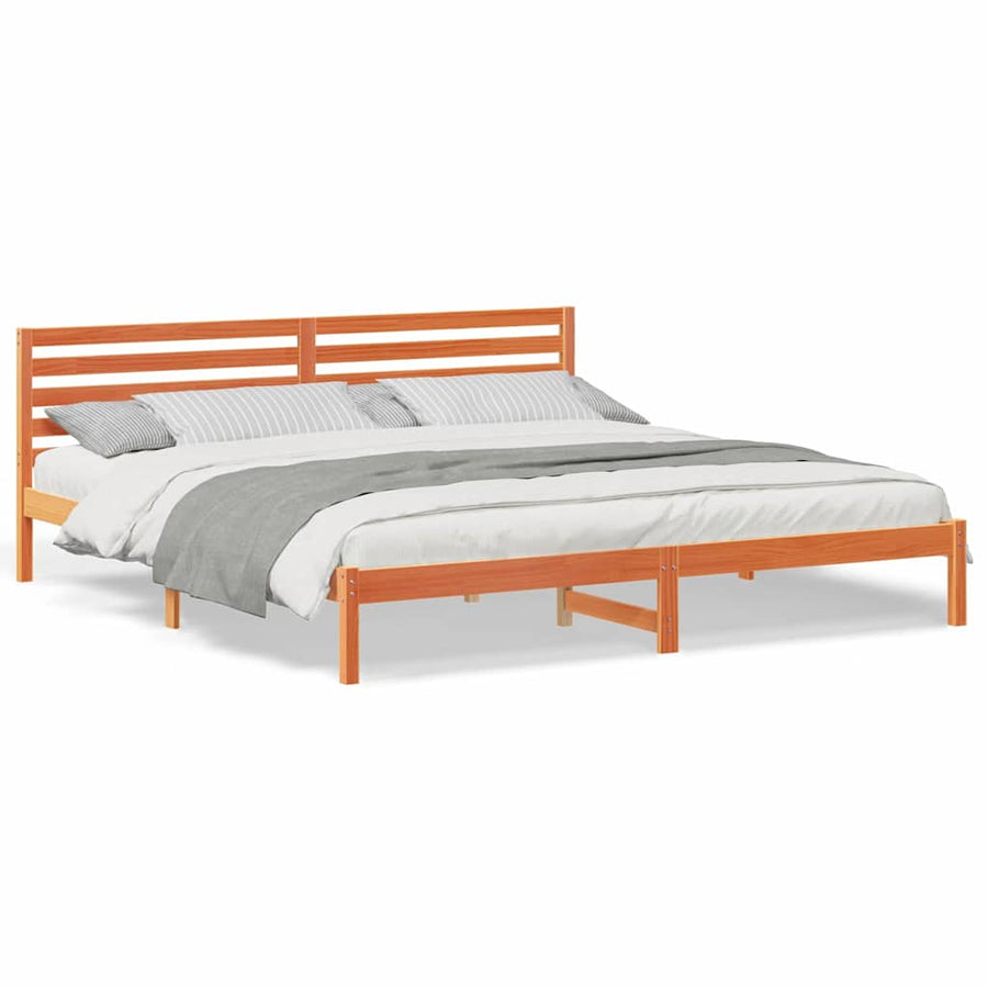 Bedframe Wasbruin 200 x 210 cm Massief grenenhout
