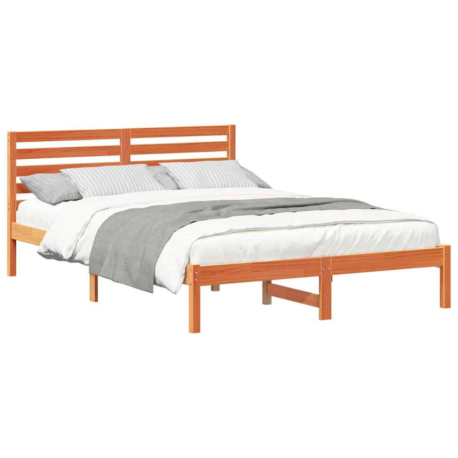 Bedframe Wasbruin 140 x 220 cm Massief grenenhout