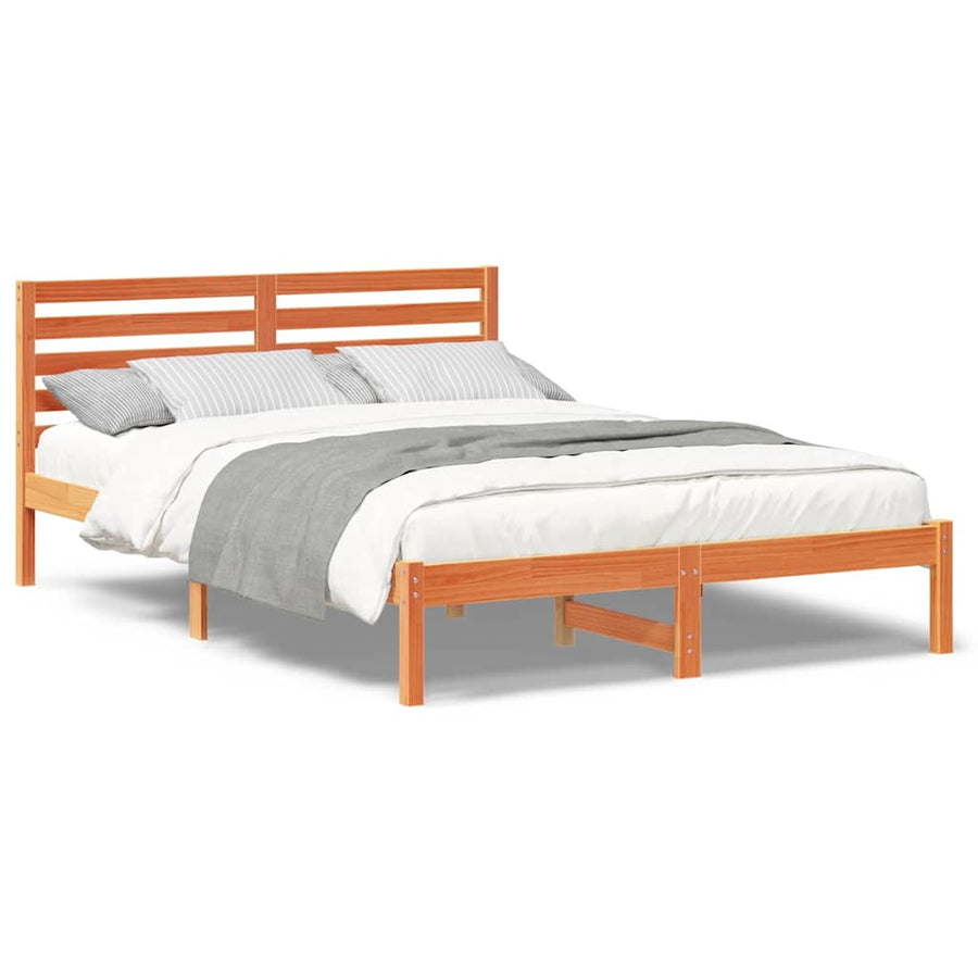Bedframe Wasbruin 140 x 220 cm Massief grenenhout