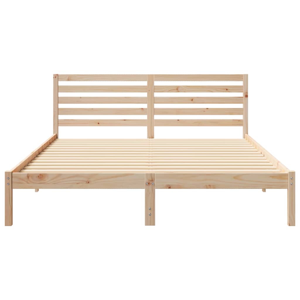 Bedframe met hoofdeinde Verstelbaar Bruin 160 x 220 cm Massief grenenhout