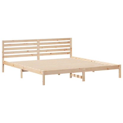 Bedframe met hoofdeinde Bruin 180 x 220 cm Massief grenenhout