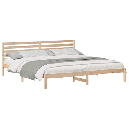 Bedframe met hoofdeinde Bruin 180 x 220 cm Massief grenenhout