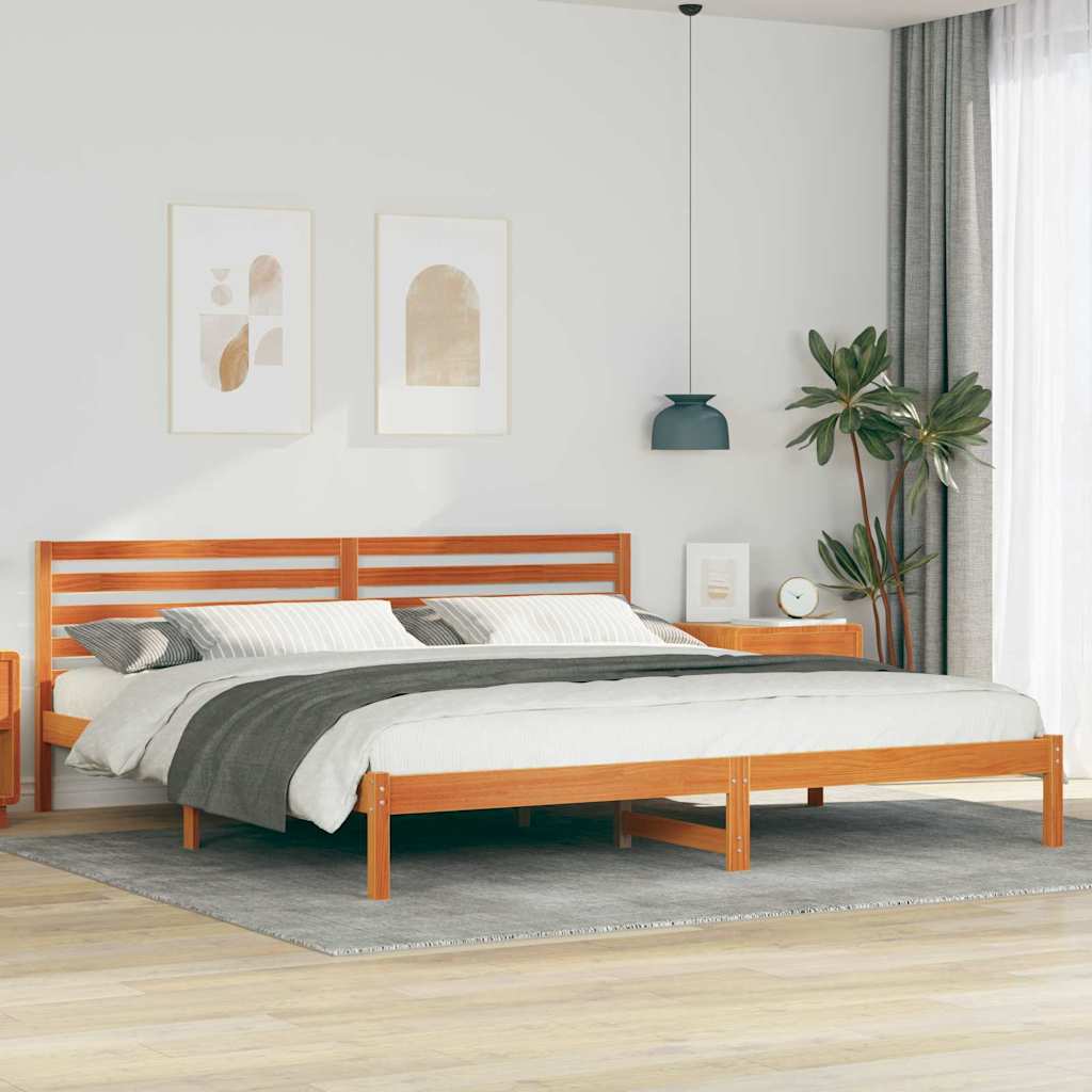 Bedframe Wasbruin 180 x 220 cm Massief grenenhout
