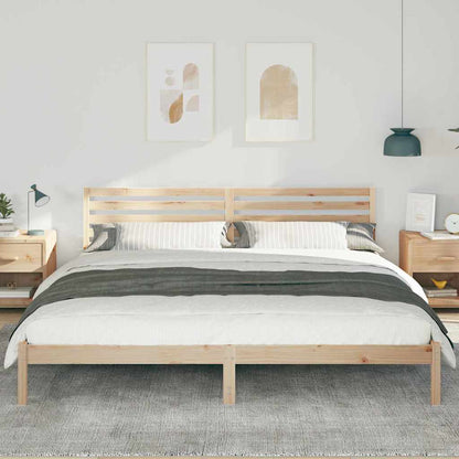 Bedframe met hoofdeinde Bruin 200 x 220 cm Massief grenenhout