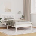 Bedframe 80x200 cm massief grenenhout wit